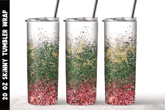 20 Oz Skinny Tumbler Christmas Glitter: Graphics & Print Templates