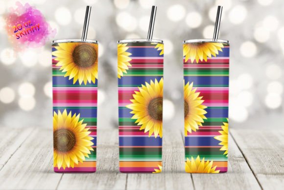 20oz Skinny Sunflower Tumbler Graphics & Print Templates