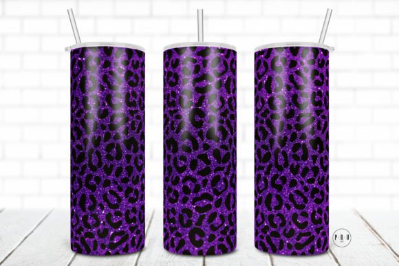 20oz Skinny Tumbler Purple Leopard Png: Graphics & Crafts