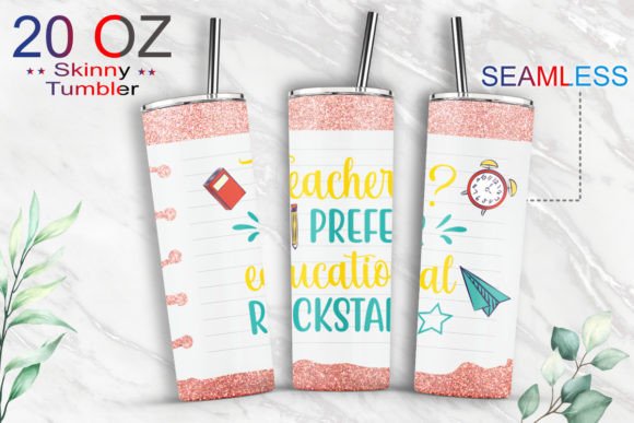 20oz Tumbler Teacher Life School Wrap Graphics & Print Templates