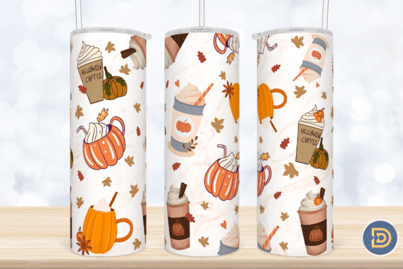Autumn Pumpkins Coffee 20Oz Tumbler Graphics for Crafts