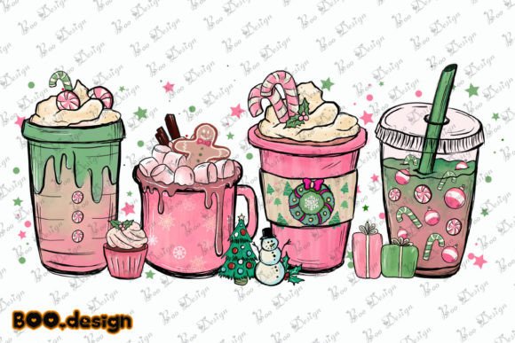 Christmas Chocolate Coffee Pink Cup Png Review