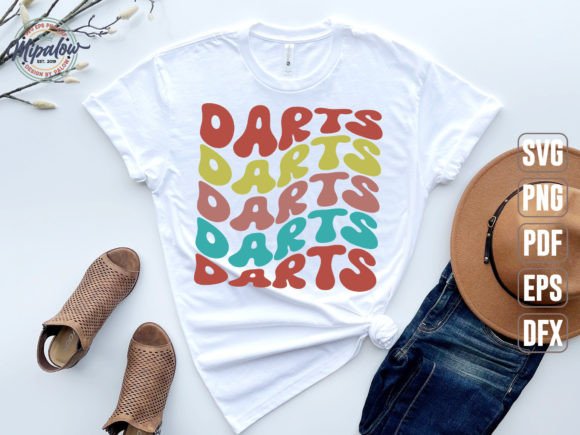 Darts Svg, Wavy Text Graphics for Crafts Marketing
