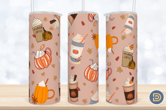 Fall Pumpkin Halloween 20Oz Tumbler Wrap Graphics & Crafts