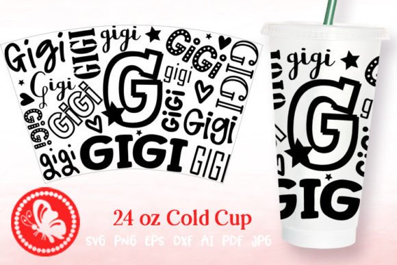 GIGI Gift Tumbler 24OZ Cold Cup Wrap Graphics & Crafts