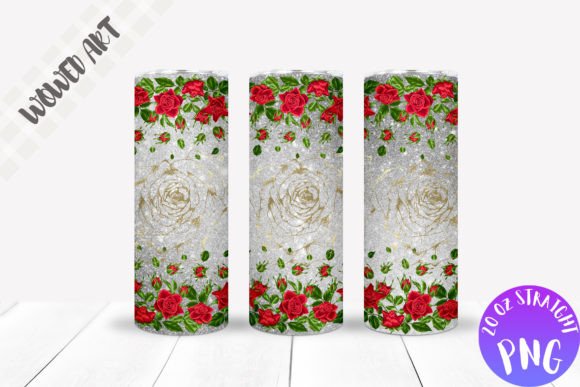 Glitter Roses 20 Oz Tumbler Wrap: Graphics & Crafts