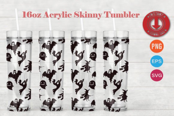 Halloween 16oz Acrylic Skinny Tumbler 4: Graphics & Crafts