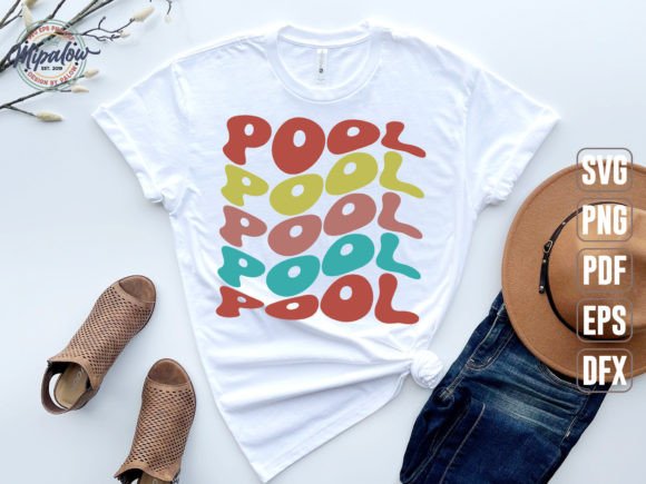 Pool Svg, Wavy Text: Graphics for Crafts Brands
