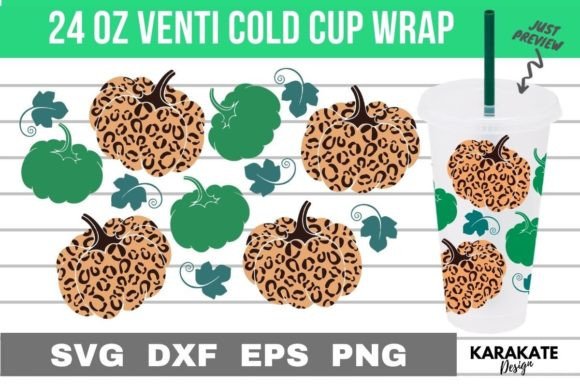 Pumpkin Leopard 24oz Cup Wrap: Graphics & Crafts