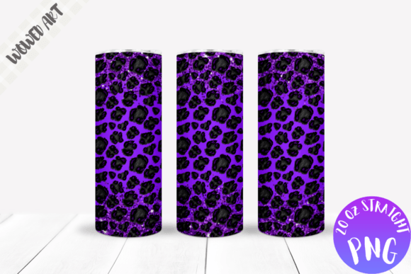 Purple Leopard Glitter Tumbler Wrap for Graphics & Crafts