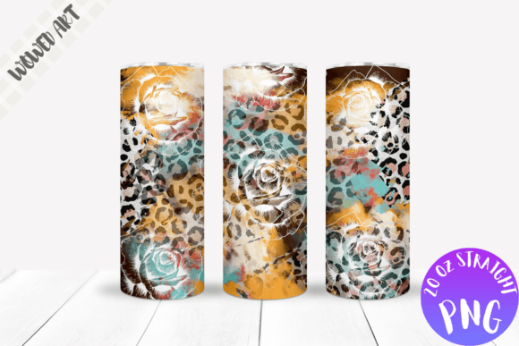 Rose X Leopard 20 Oz Tumbler Wrap: Graphics & Crafts