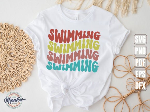 Swimming SVG Wavy Text for Crafts & Graphics